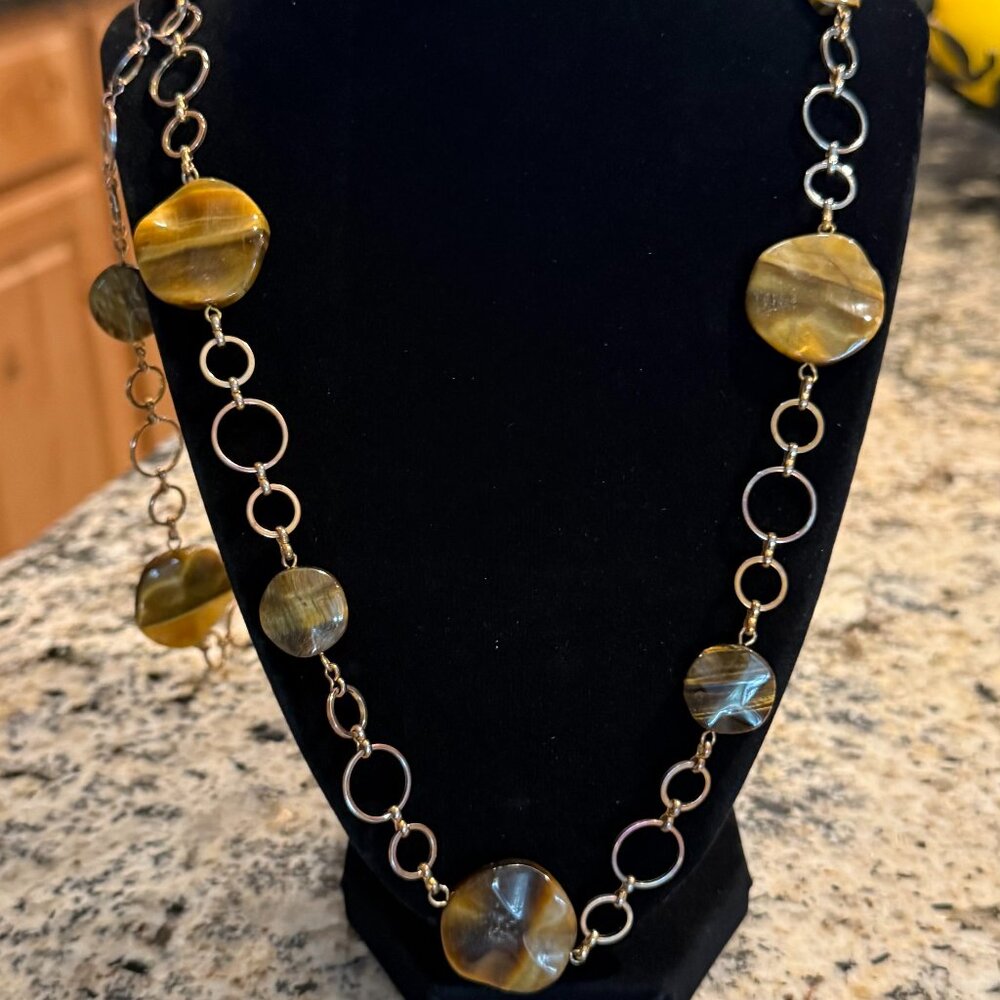 Carroll Dorsey Walker glass and stone necklace